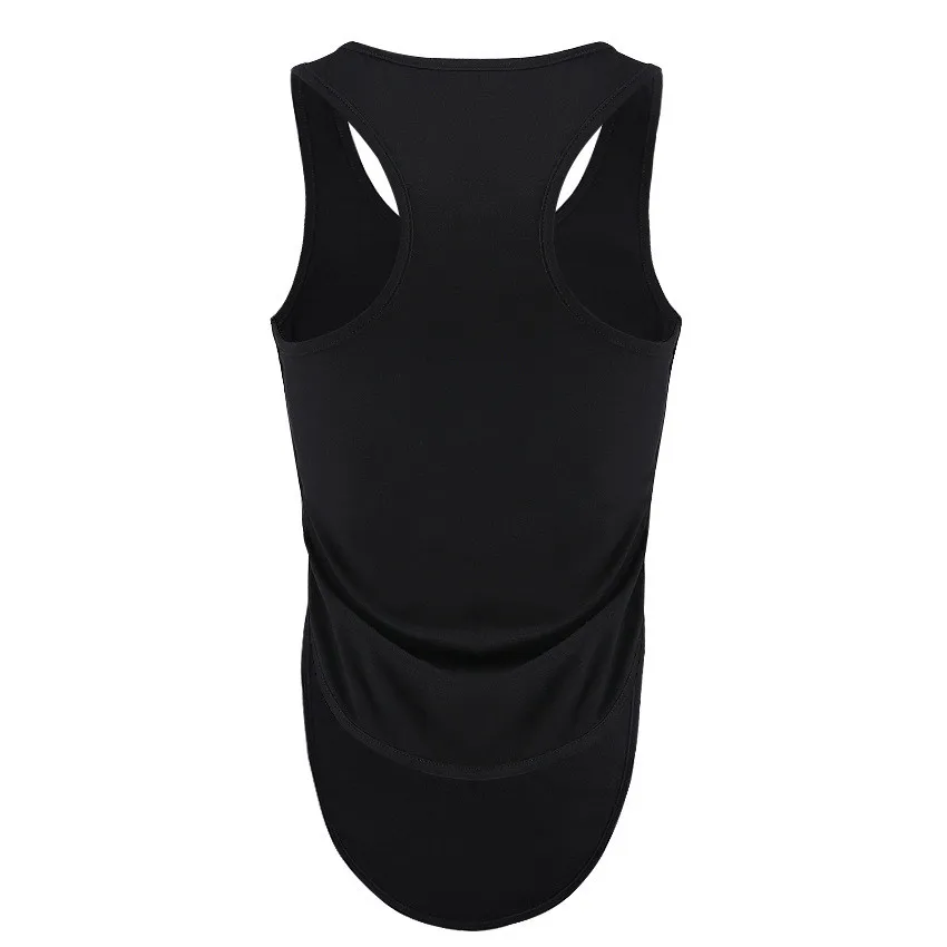 Черный Майка для йоги, Пилатес, женский стиль, футболка с разрезом по бокам, Свободный Топ для фитнеса, жилет, сексуальный, для хип-хопа, для женщин, неровный крой, рубашка для спортзала - Цвет: Черный