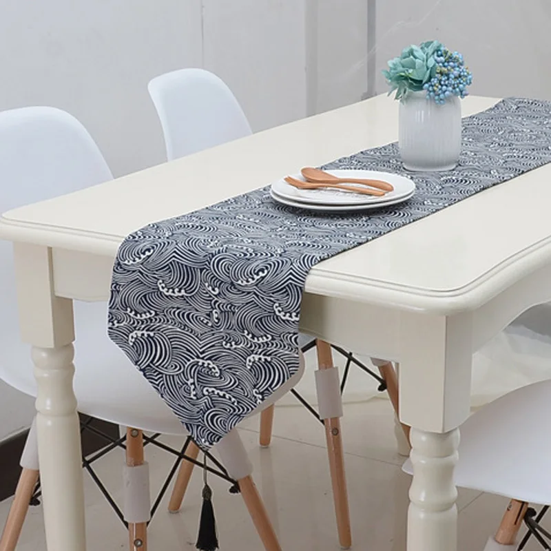 Льняной геометрический Коврик в форме облака Настольная чайная семейная