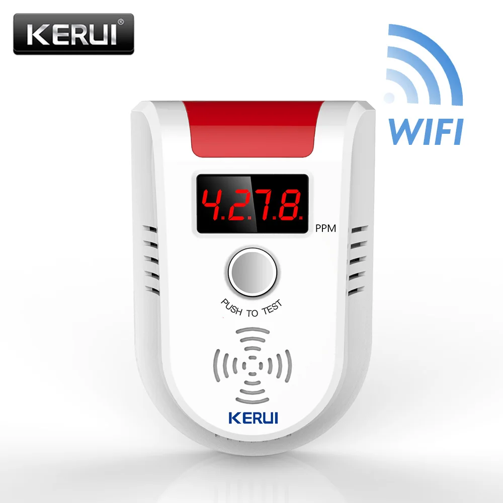 KERUI WI FI приложение голосовые подсказки горючих утечки газа детектор сигнализации