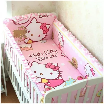

6PCS Cartoon Baby Crib Bedding Newborn kit de berço Baby Bedding Set Baby Cot Set Cartoon ,include(bumpers+sheet+pillow cover)