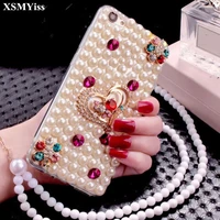 luxury bling rhinestone diamond love heart pearl case for iphone 13 12 11 pro max x xr xs max 6 6s 7 8 plus mobile phone case