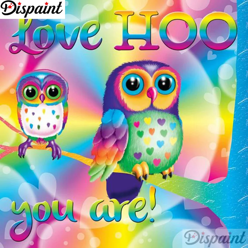 

Dispaint Full Square/Round Drill 5D DIY Diamond Painting "Cartoon owl" Embroidery Cross Stitch 3D Home Decor A12582