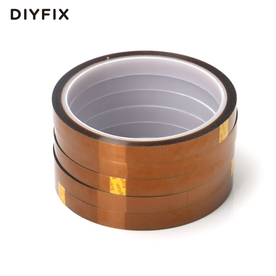 Термостойкая полиимидная лента DIYFIX 10 мм x 33 м высокотемпературная клейкая