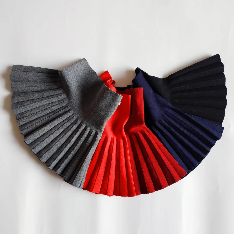 2020 Рождественские юбки для маленьких девочек повседневная плиссированная