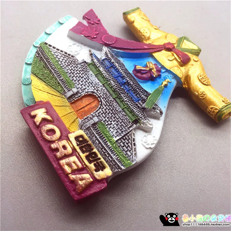 Новые горячие корейские наклейки на холодильник 3D из смолы Hanbok Namdaem Gyeongbokgung