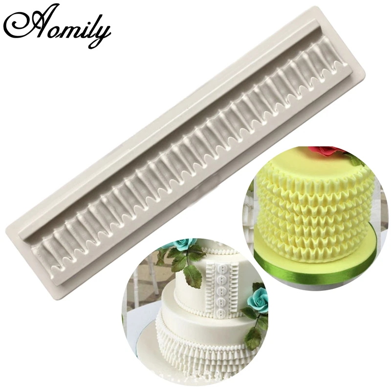 Силиконовая форма для шоколадных тортов Aomily с оборками юбка бахромой помадки