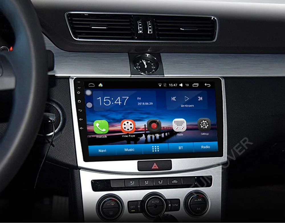 Funrover 10 дюймов ips 2.5D Android 9,0 автомобильный радио мультимедиа для Volkswagen VW Passat B6 B7 CC Magotan 2011- wifi bluetooth FM