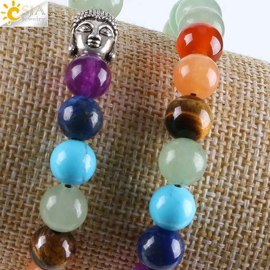 Браслет из натурального камня для мужчин и женщин CSJA 8 мм рейки Будды зеленый