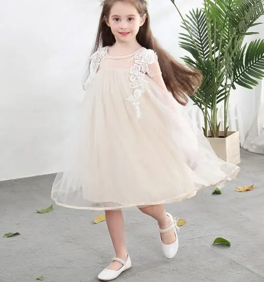 dress only MERI AMMI/детская одежда для девочек летнее платье принцессы с кружевными рукавами платье феи для детей от 2 до 10 лет - Цвет: dress only