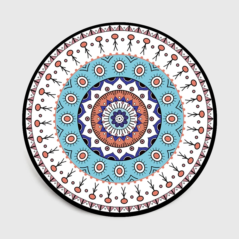 Богемный ретро этнический круглый коврик мандалы с цветочным принтом ковер для