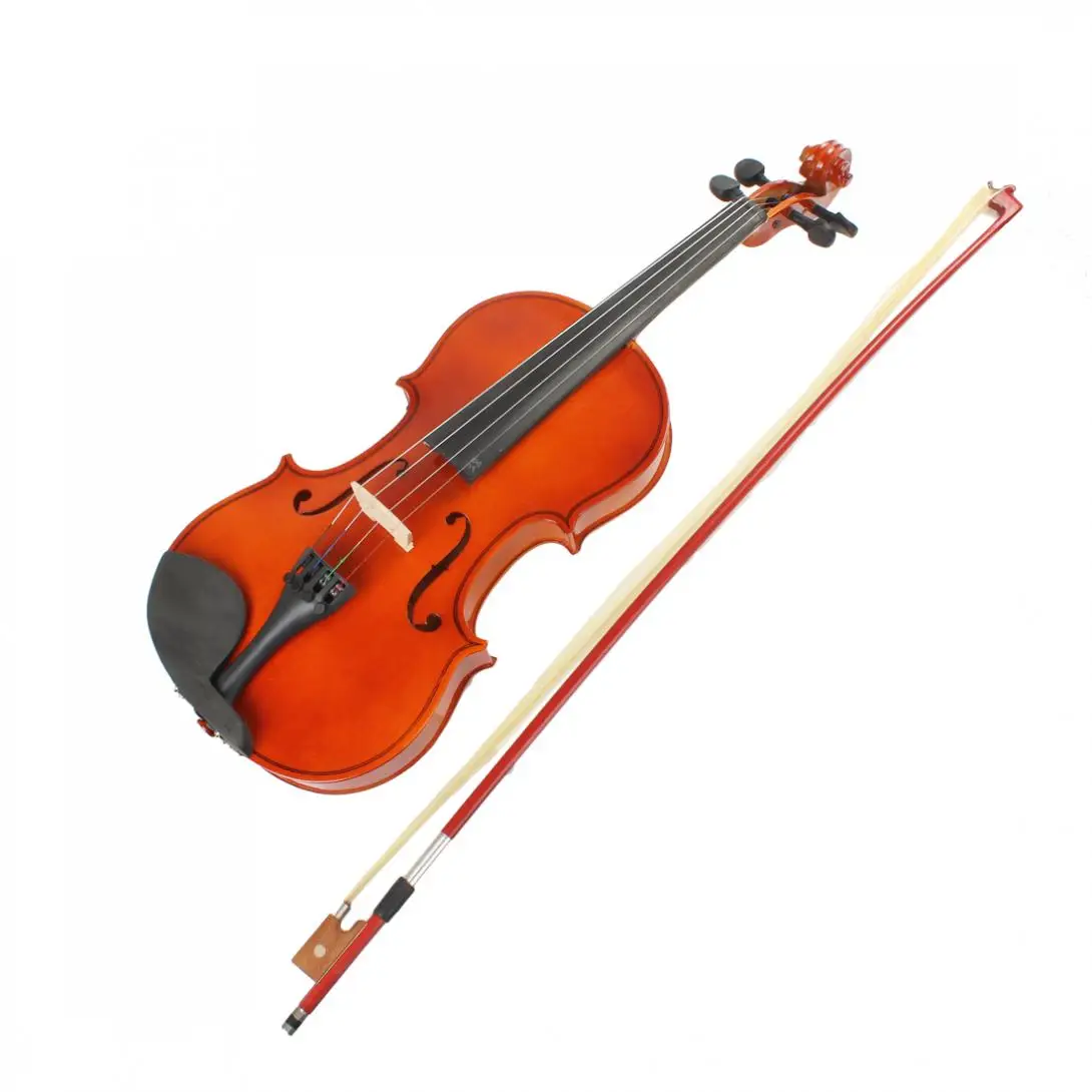 4 / 4 Full Size Natural Acoustic Violin Fiddle with Case & Bow & Rosin for Violin Beginner enlarge