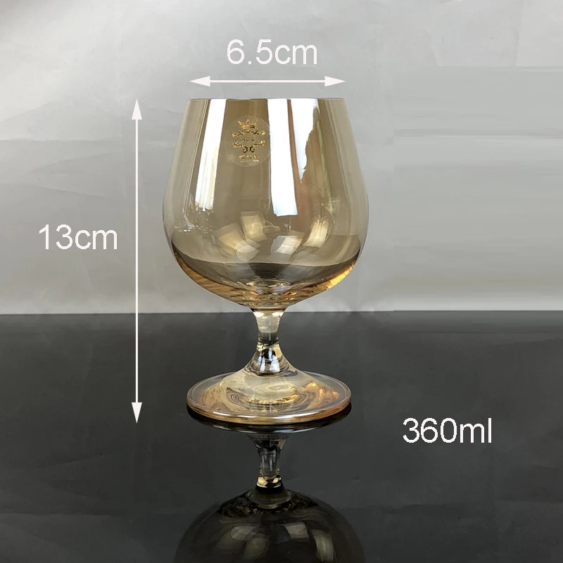 Brandy Cup 360ml Европейское Хрустальное стекло, бокал для вина, Золотое Гальванопокрытие, бокалы для шампанского, бокалы для виски, бокалы для бренди, графин, домашняя посуда для напитков - Цвет: Brandy Cup 360ml