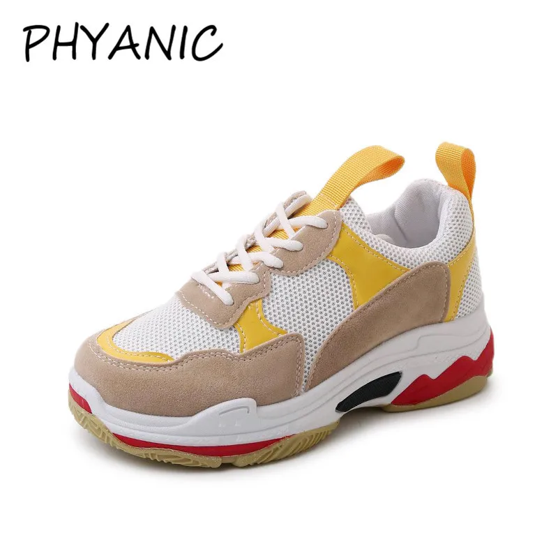 PHYANIC/весенние женские Сникеры с сеткой обувь для женщин модная на плоской