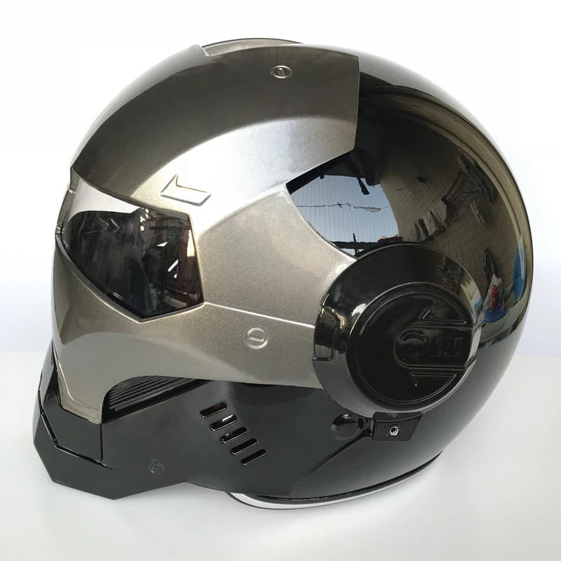 Шлем MASEI для мотокросса с открытым лицом мотоциклетный шлем яркого серого и