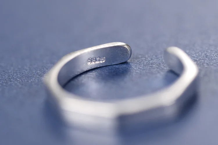 Женское Открытое кольцо с шестигранным узором из серебра 925 пробы | Украшения и