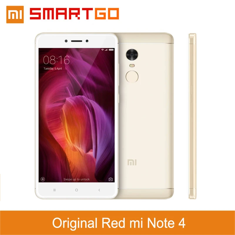 Оригинальный Xiaomi Redmi Note 4 мобильный телефон 3 ГБ Оперативная память 64 Встроенная