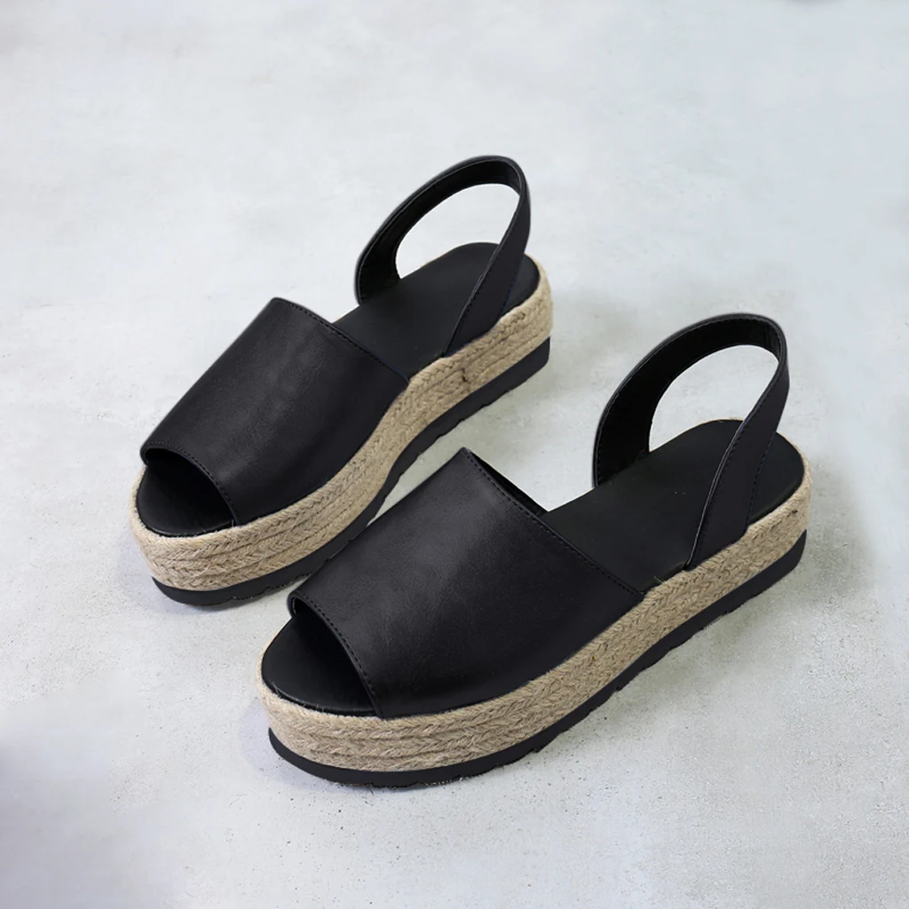 2019 Летние босоножки женская однотонная обувь в богемном стиле Повседневная