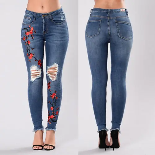 Женские джинсовые брюки с высокой талией джинсы бойфренды дырками свободные