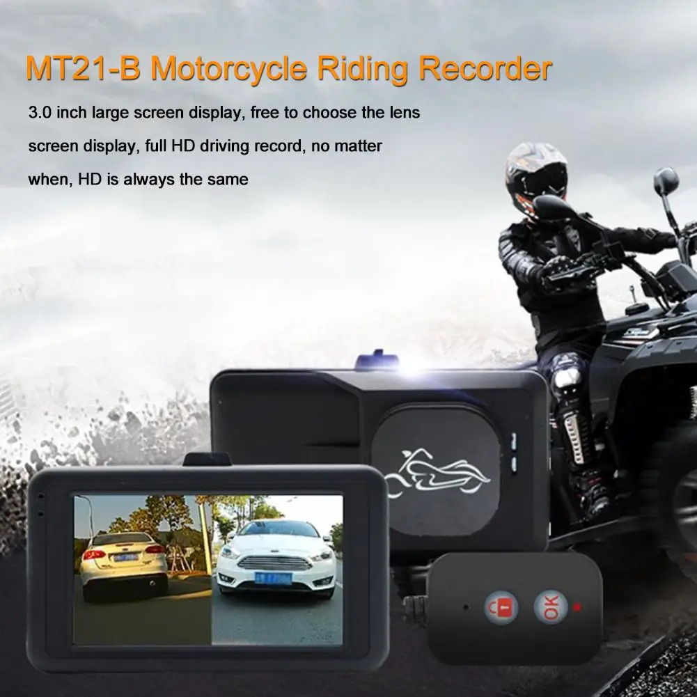 3.0 Inch Screen Display MT21-B Motorcycle Riding Recorder HD Front And Rear Double Lens Separation Locomotive Driving Recorders |