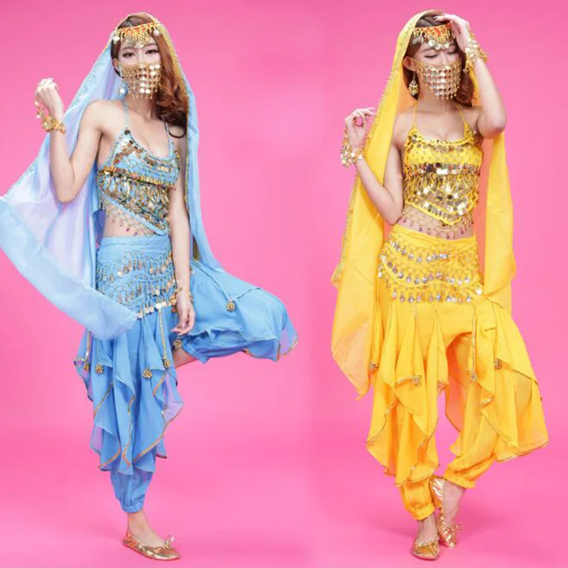 Женский костюм для танца живота из 3 предметов индийский Болливуда на Хэллоуин
