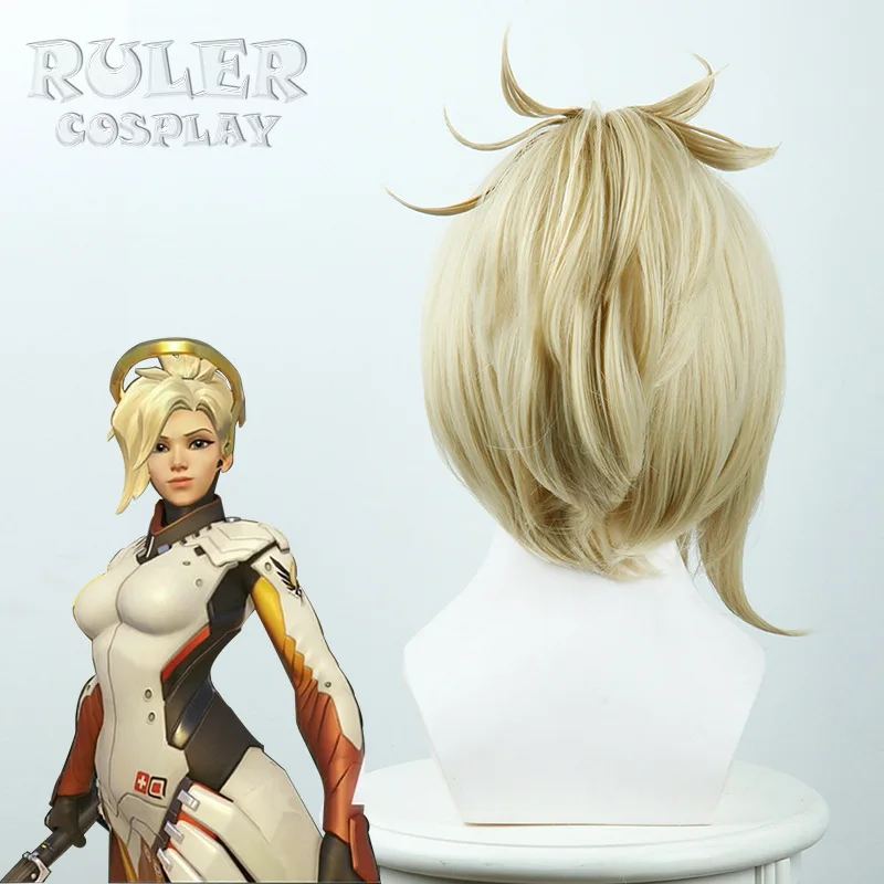 Горячая игра OW D. Va и Mercy Косплей парики цвет коричневый бежевый термостойкие