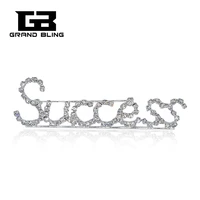 grandbling unique rhinestone brooch jewelry success word lapel pin jewelry accessories