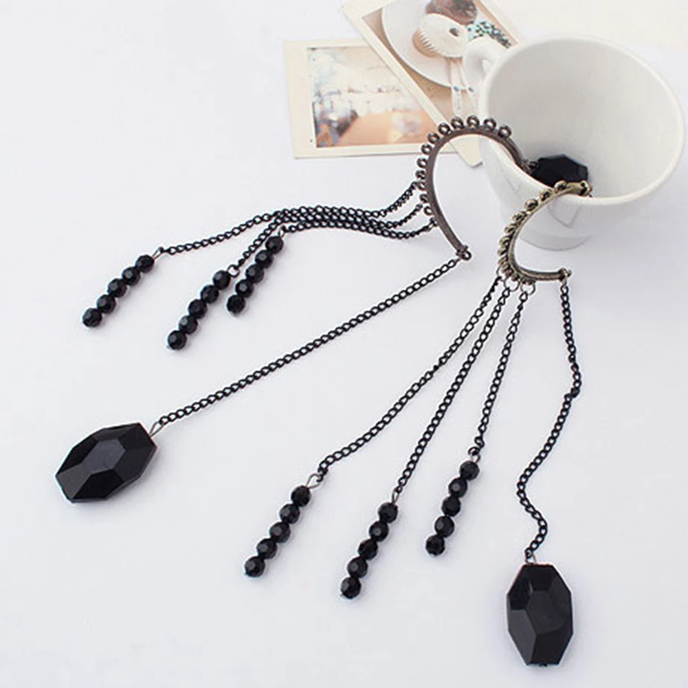 Fashion Women Vintage Long Tassel Bead Earring No Piercing Ear Jacket Party Jewelry | Украшения и аксессуары
