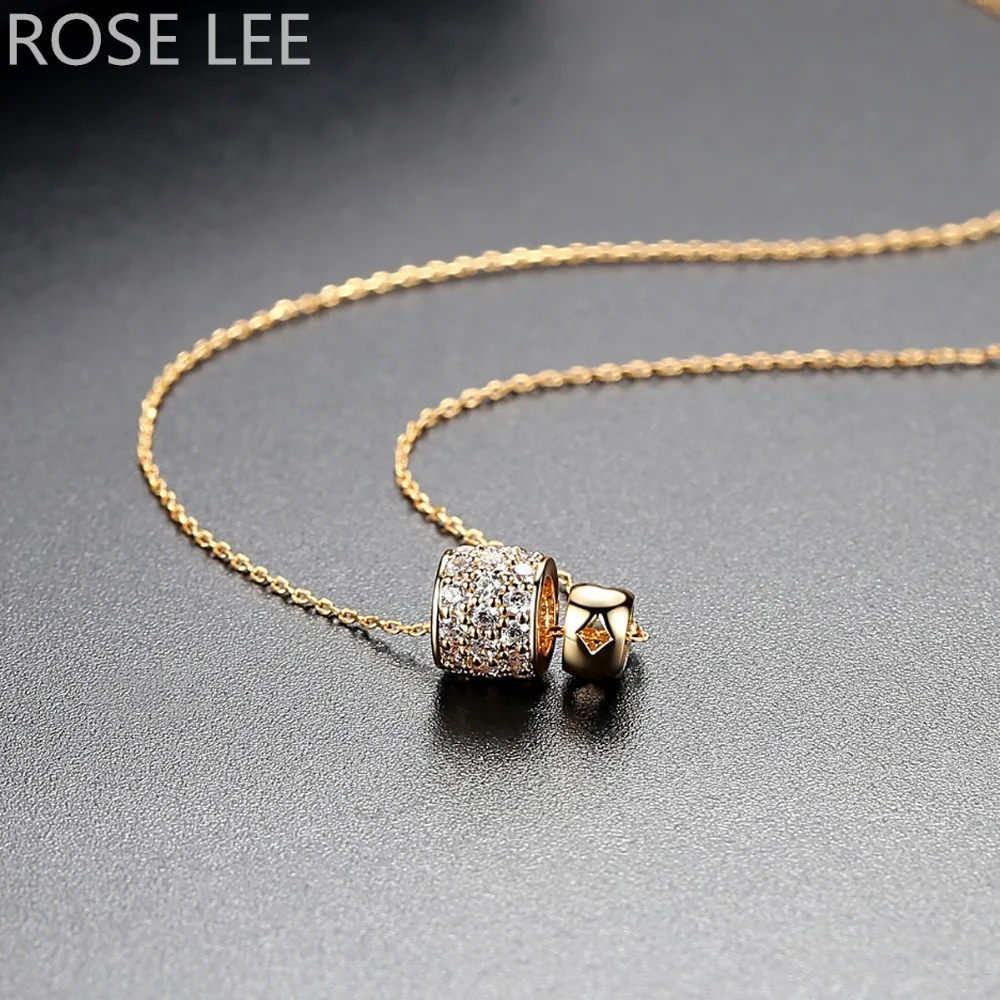 Женское Ожерелье с кулоном Rose Lee модное ожерелье золотого цвета из кубического