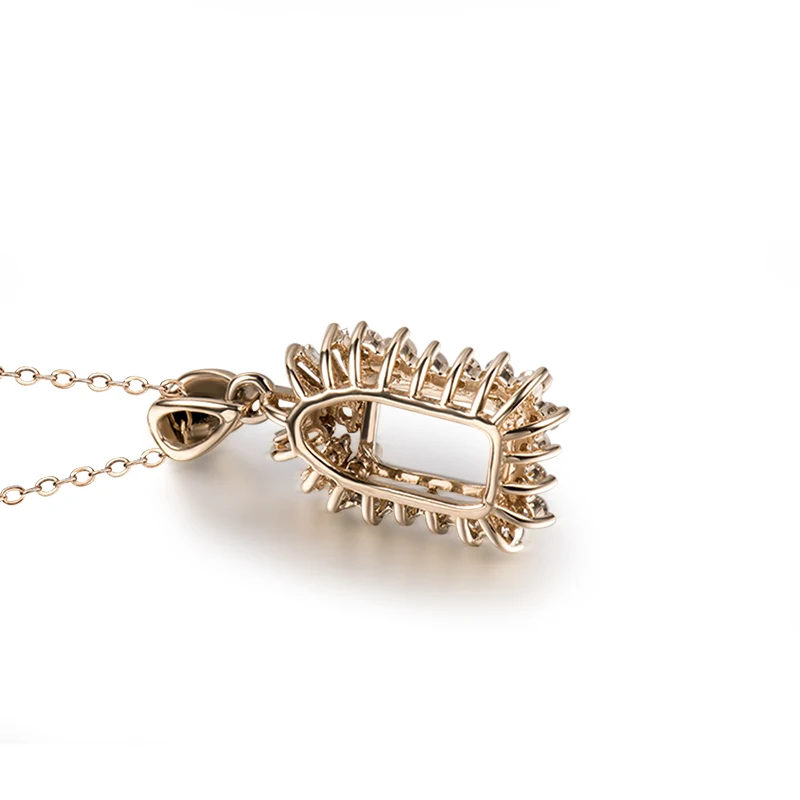 LOVERJEWELRY подвеска с изумрудной огранкой 5x7 мм желтое золото 18 карат 750 пробы на