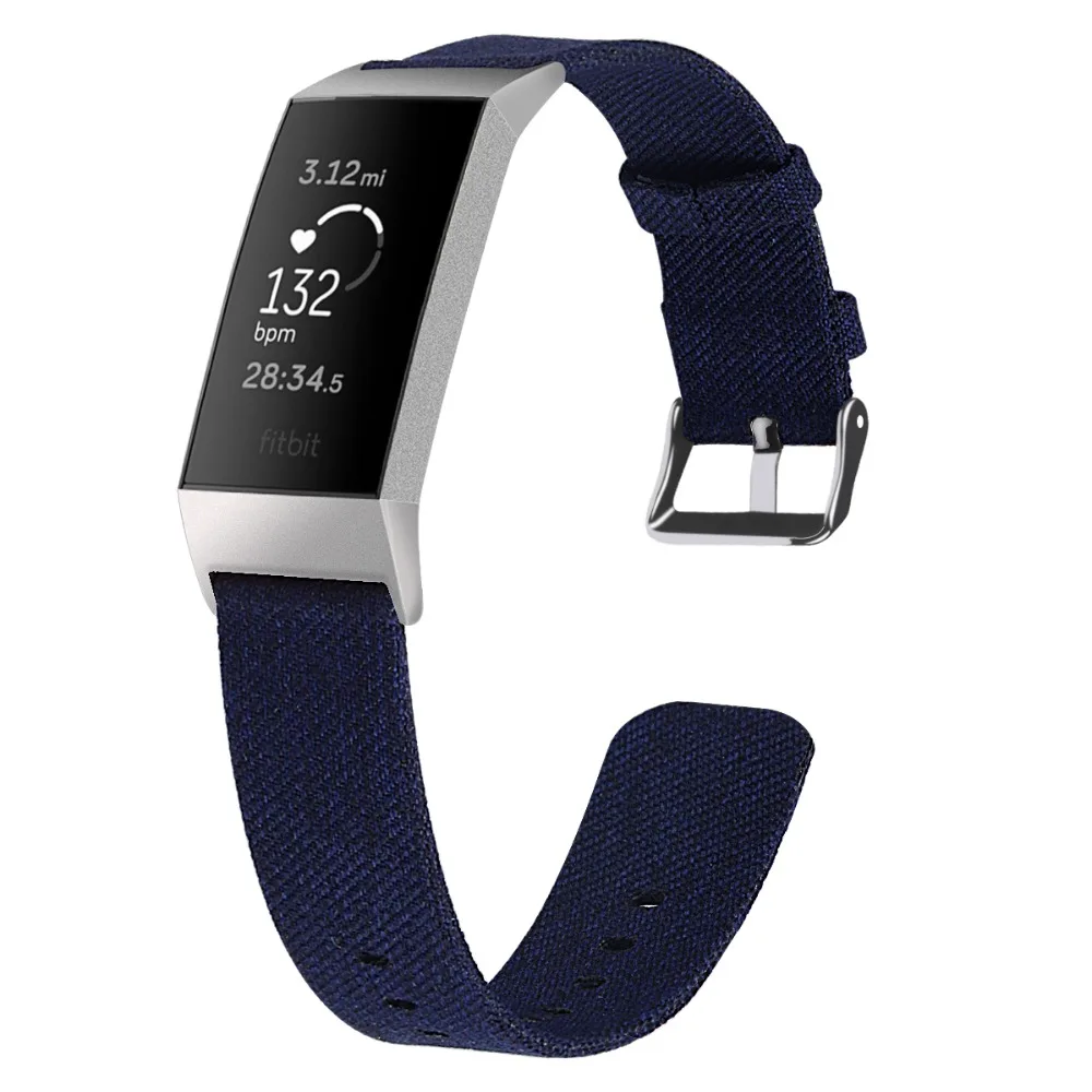 Красочные ремешок для Fitbit заряд 3 Смарт часы браслет холст нейлон заменить Для мужчин t Для мужчин Для женщин Smartwatch Charge3 ремешок для часов
