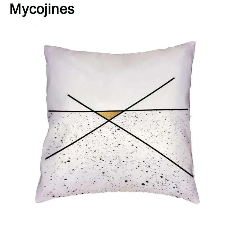 Golden Luxury Marble Cushion Cover Polyester Peach Skin Throw Pillows Covers Office Seat Home Couch Chair Decorative Pillowcase | Дом и сад