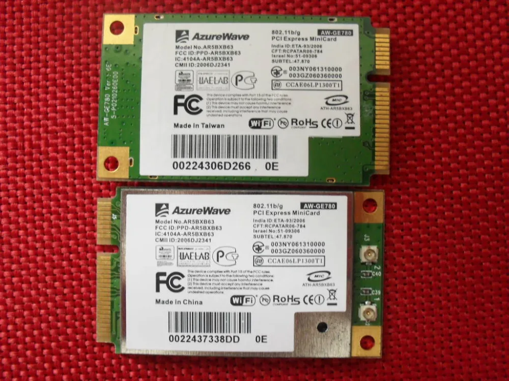 SSEA AzureWave AW-GE780 AR5BXB63 AR2425 54 / 802.11b/G Mini PCI-E