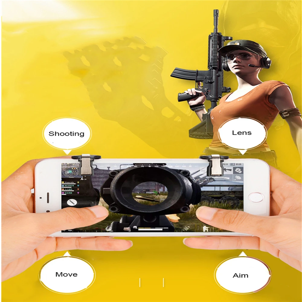 1 пара игровой триггер для мобильных игр Кнопка Fire Aim Key смартфон S4 телефонов L1R1
