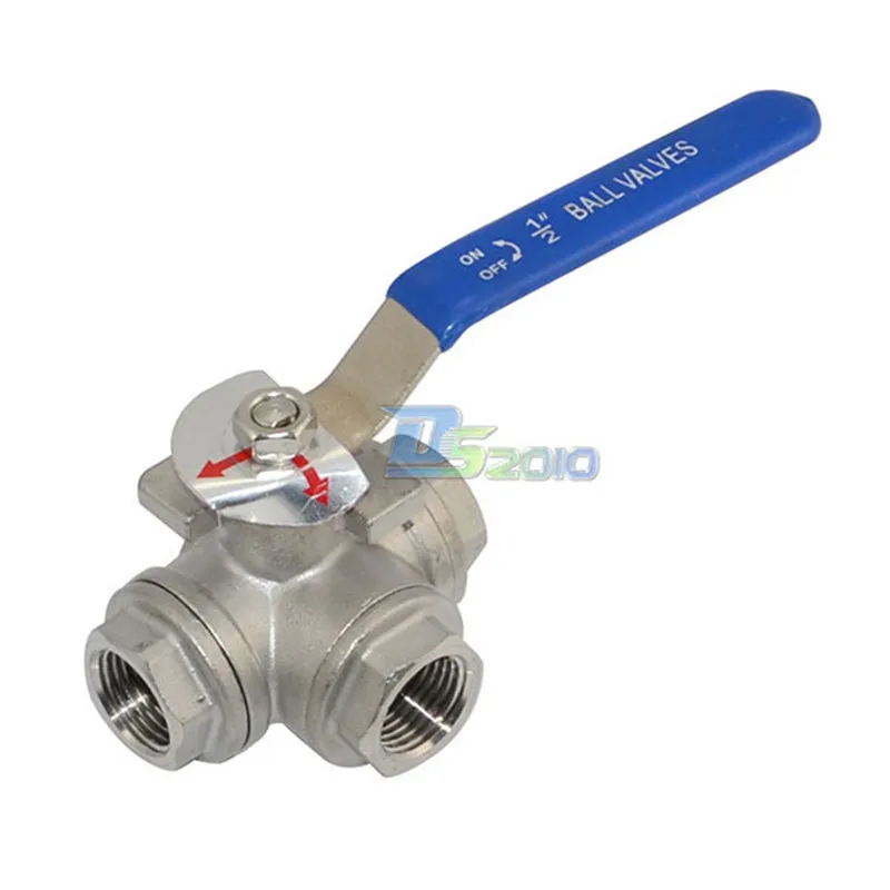 Фото MEGAIRON 1/2 "DN15 3 Way Тип L Mountin Pad женский шариковый клапан типа BSPT SS316 Винил ручка MEGAIRON 1/2 "DN15 3 Way Тип L Mountin Pad женский шариковый клапан типа BSPT SS316 Винил ручка