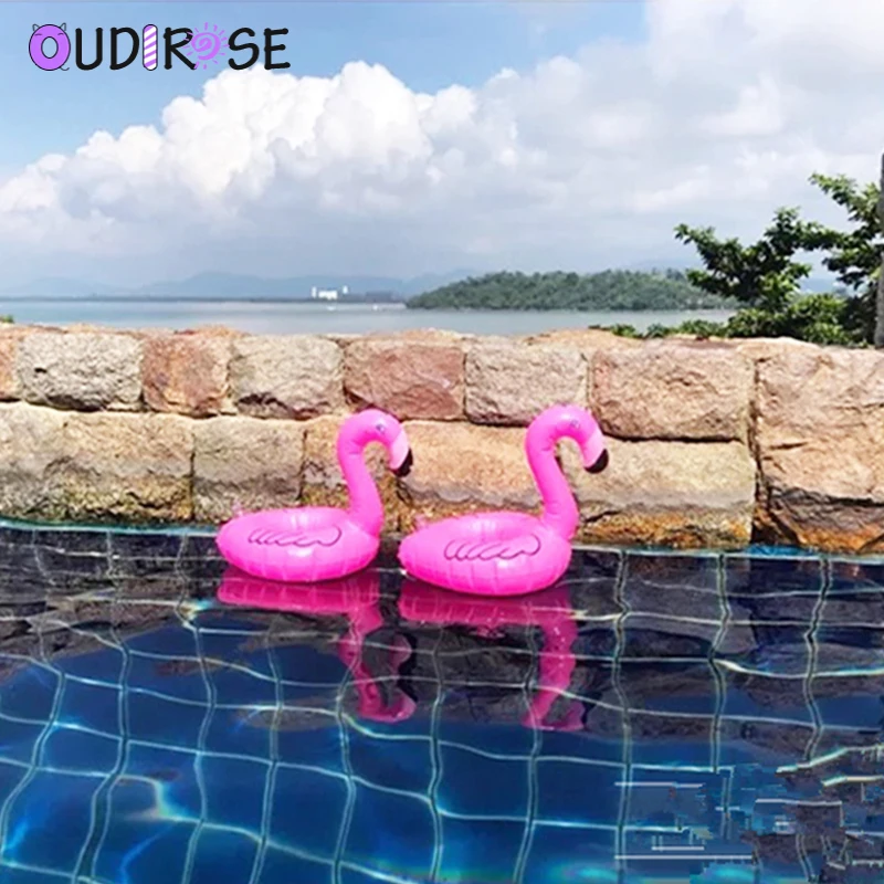 Flamingo Party Decoration Floating Inflatable Drink Cup Holder Garden Pool Hawaii Toy Activity Supplies | Дом и сад