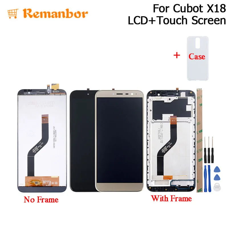 Remanbor для Cubot X18 ЖК-дисплей Дисплей и Сенсорный экран с рамкой сборки Запчасти авто