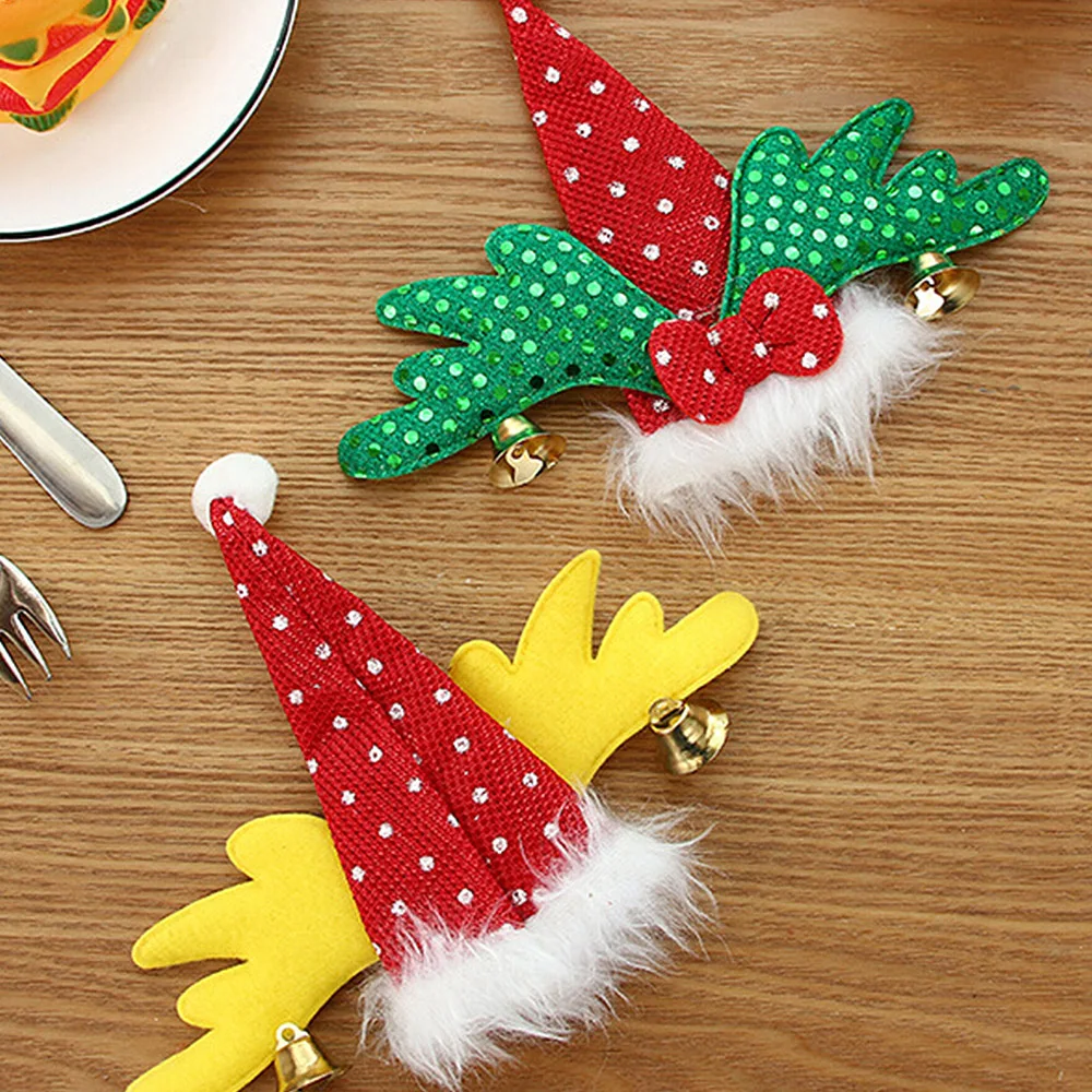 6 ⑤ упак. Рождественский нож чехол для вилок Санта Клаус крыло Посуда Ножи