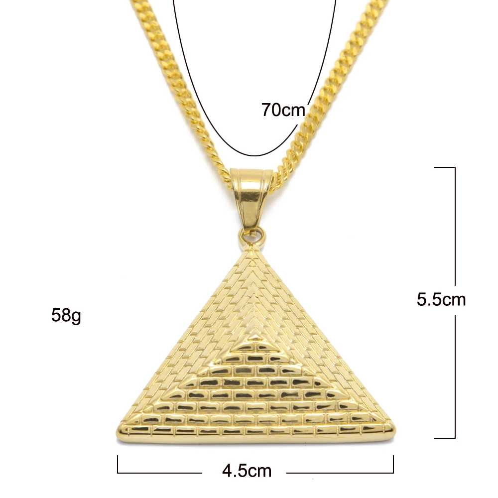 Новый Золотой цвет египетская Пирамида очаровательный кулон ожерелье из