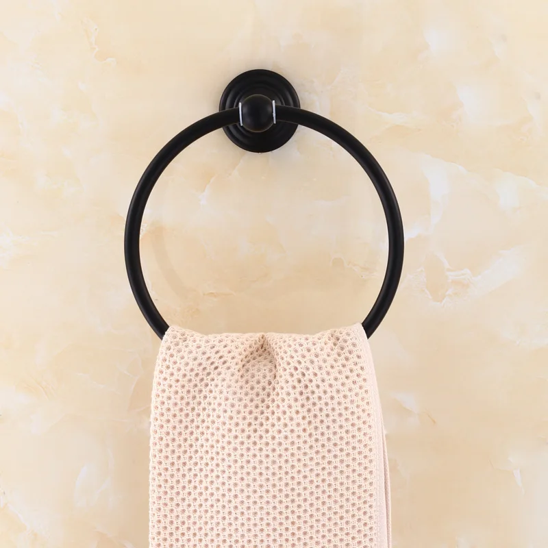 Solid Stainless steel black Finished Bathroom towel ring bathroom Accessories Towel Ring rackTowel shelf Bar | Обустройство дома