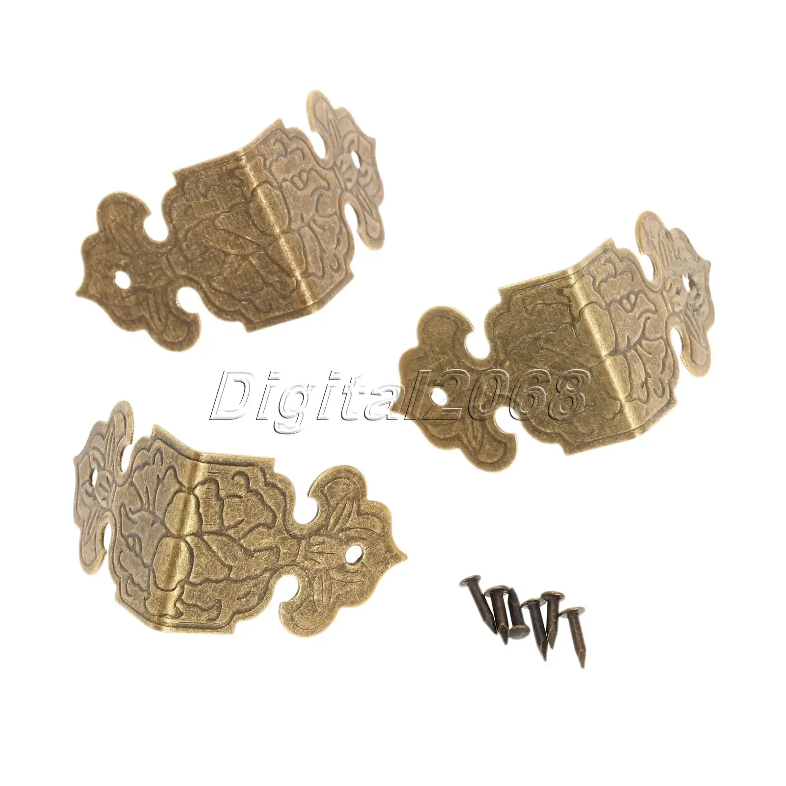 

Hot Selling 12pcs Iron Bronze/Golden Decorative Jewelry Chest Wine Gift Box Wood Table Desk Corner Edge Protector 25 x 25mm