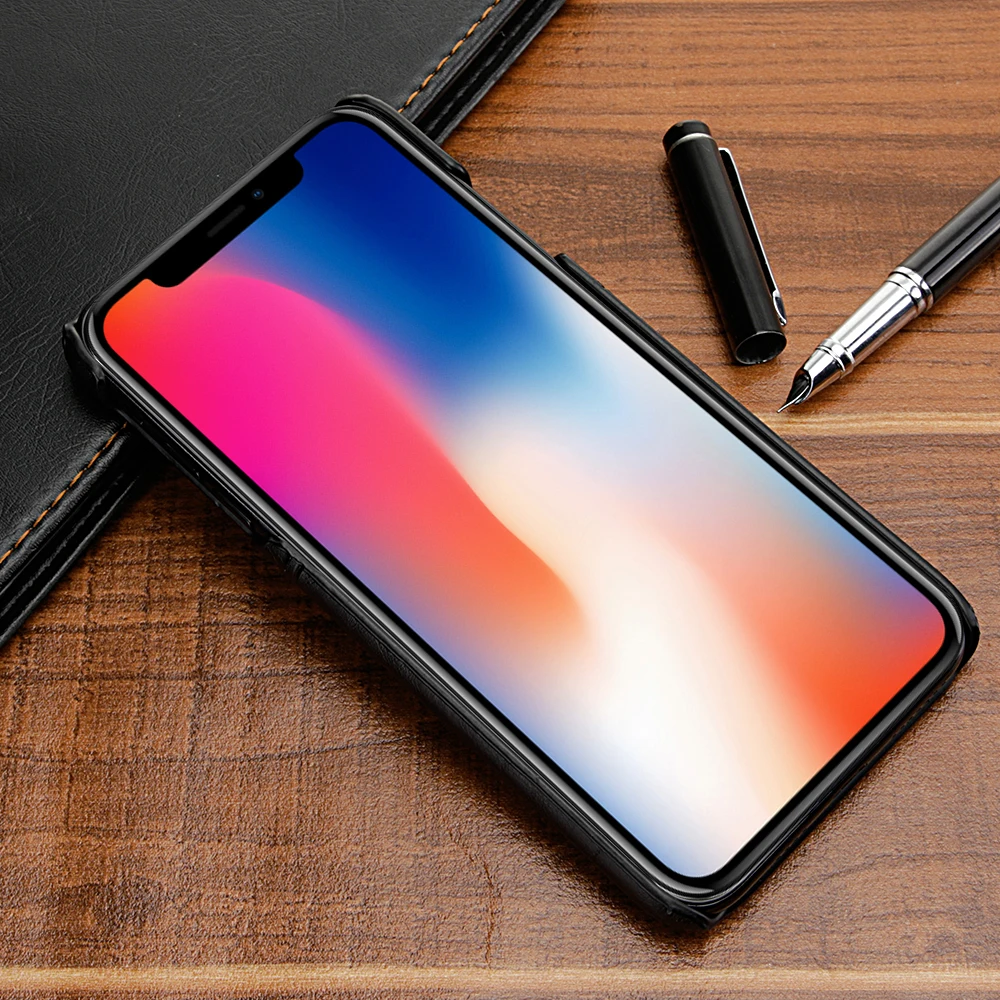 Для iPhone X XS Max 7 8 Plus Роскошный кожаный чехол с отделением для карт PU + PC XR 6 S чехлы