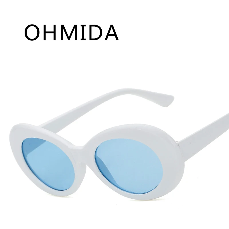 OHMIDA маленькие овальные очки женские красные белые зеркальные солнцезащитные