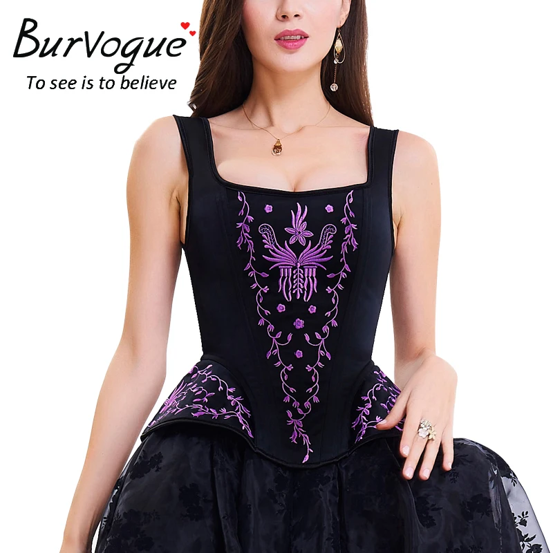 Burvogue стимпанк корсеты и бюстье топ с бретельками пояс контроль корсет на молнии