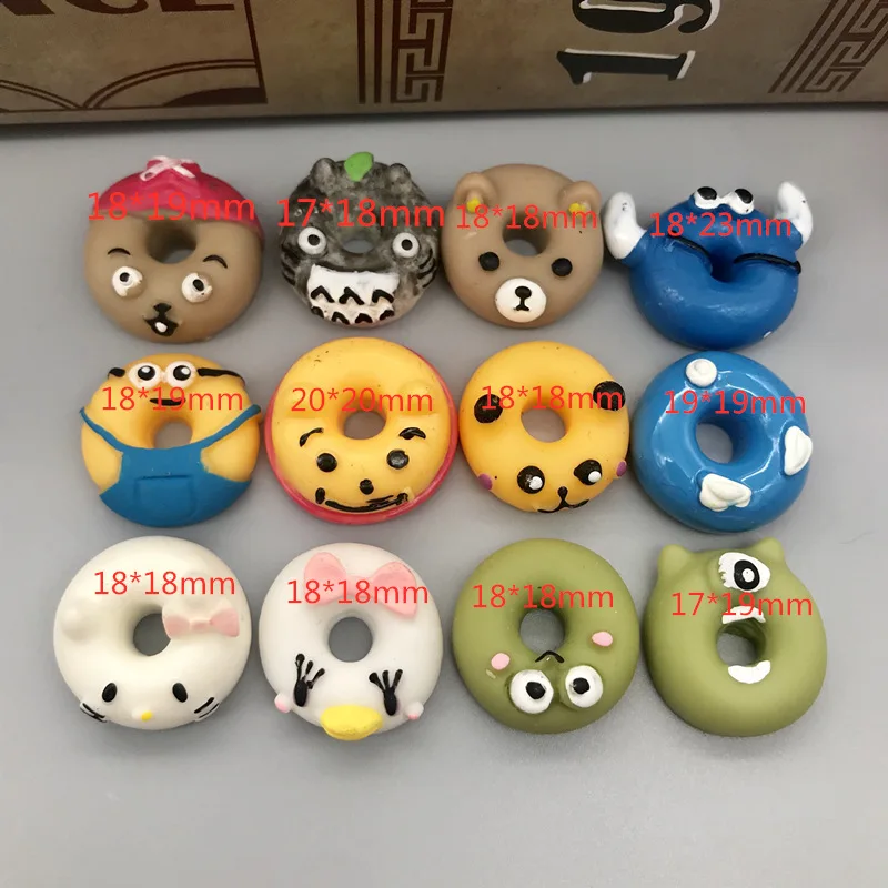 Cartoon doughnut Позволяет начать! Кабошон из смолы, торт, хлеб, пончики, милые единороги, кавайные кабошоны для украшения телефона. Скрапбукинг - Цвет: Cartoon doughnut