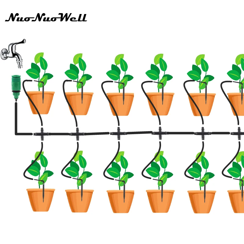 NuoNuoWell 10M Drip Arrow Kits Micro Irrigation System For Bonsai Greenhouse Nursery Pot Garden Watering | Дом и сад