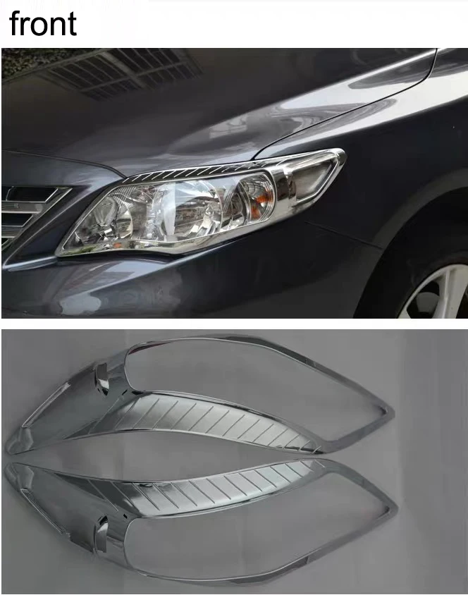 front 1 Для TOYOTA Corolla 2007-2013 2 шт. ABS Хромированная Автомобильная Передняя и задняя фара противотуманная фара Накладка аксессуары для стайлинга автомобилей - Цвет: front 1
