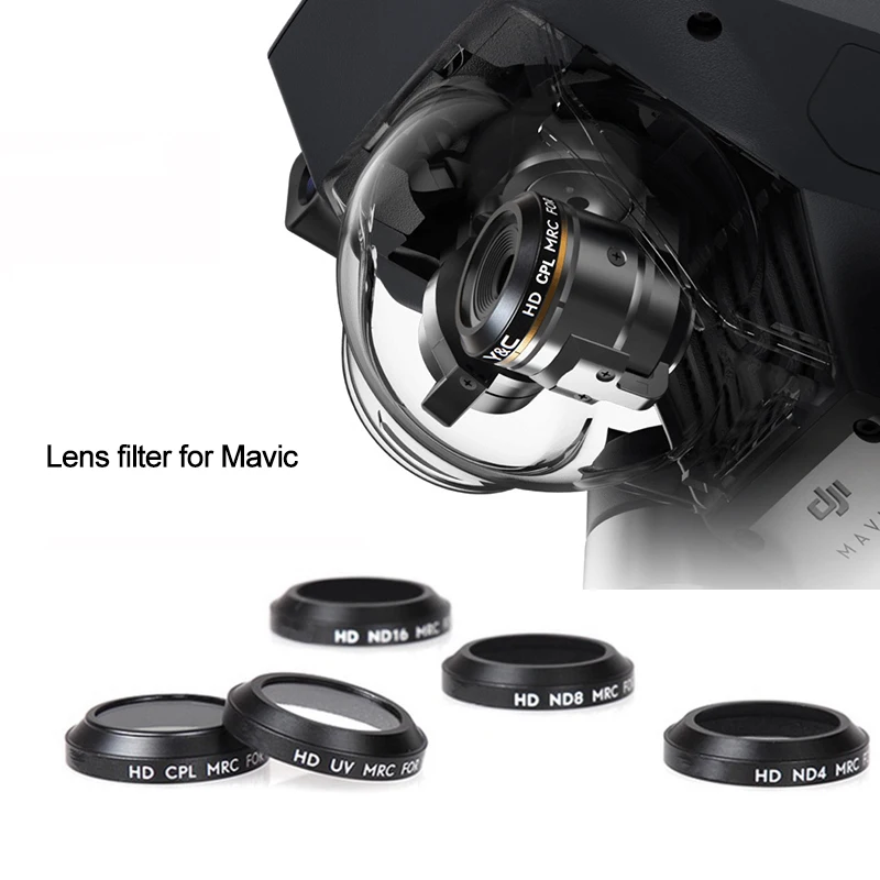 Комплект фильтров для объективов Mavic Pro набор цветных Platinum Drone CPL UV ND4 ND8 ND16 запасные