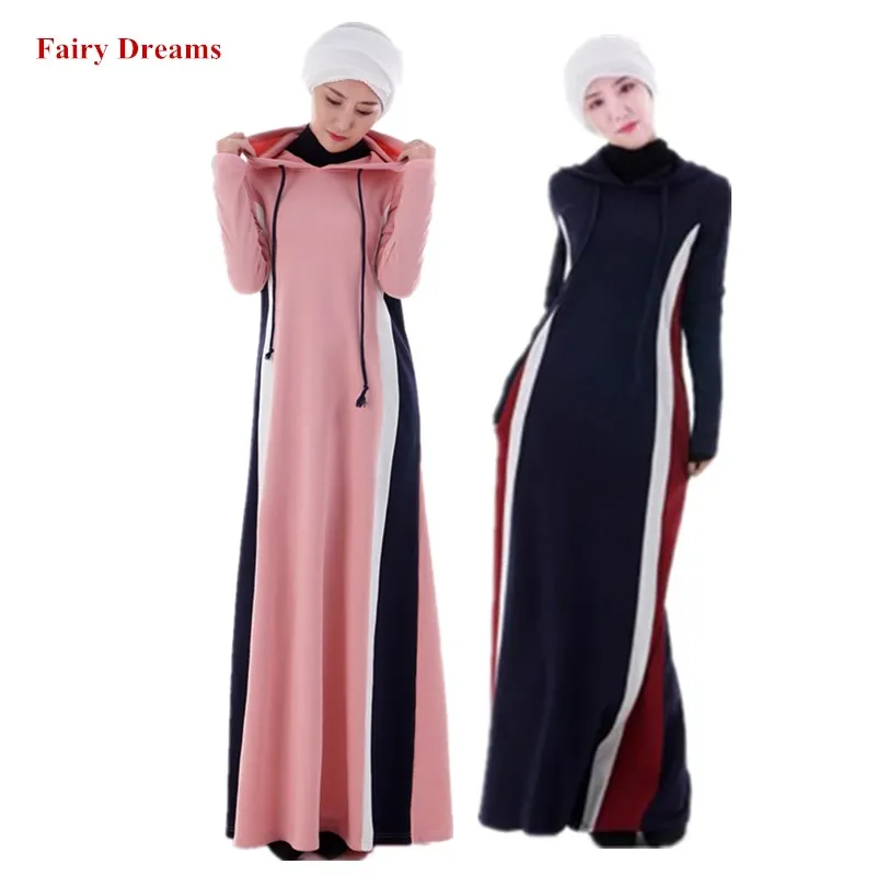 Длинное мусульманское платье с капюшоном исламского Абайи из Дубая Толстовка