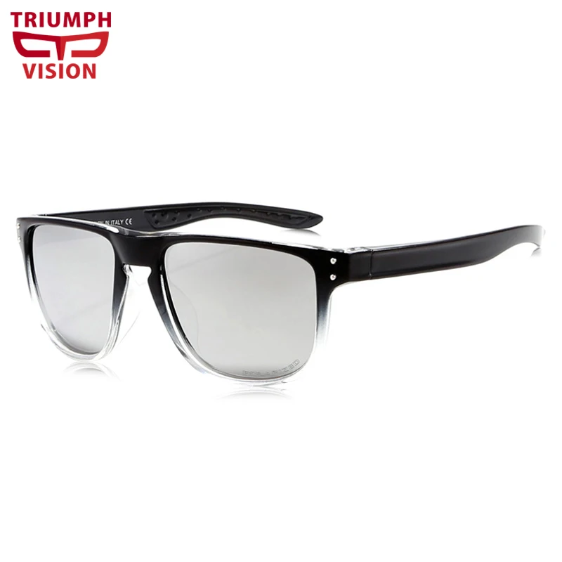 

TRIUMPH VISION Unique Transparent Frame Sunglasses Men Polarized Driving Sun Glasses Male Fashion Square Blue Mirror Shades
