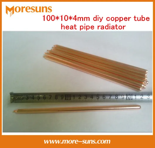 

Free ship 10pcs Thermal pipe 100*10*4mm diy copper tube heat pipe radiator/notebook sintered powder wick heat conduction pipe